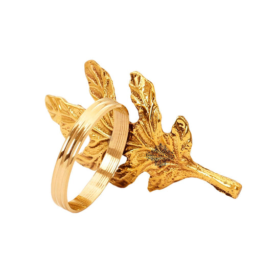 IndianArtVilla Designer Brass Napkin Ring Decoration For Dining Table Setting, Diameter:- 1.6" Inch, Gold