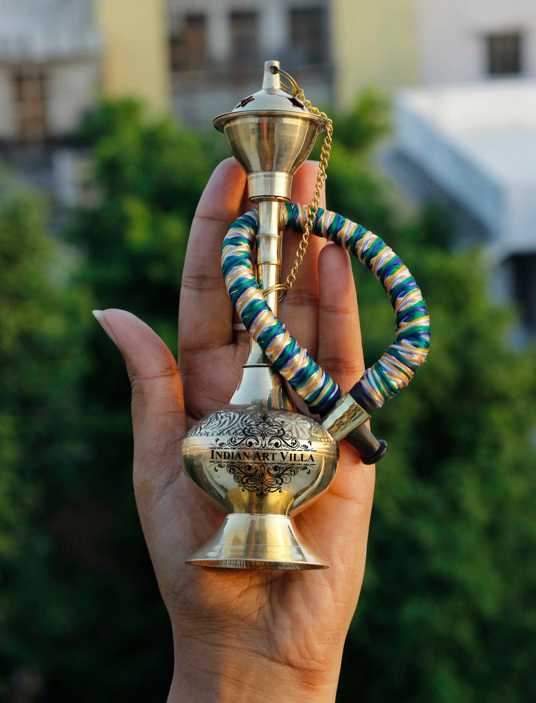 Indian Art Villa Presents Best Quality Brass Handmade Designer Embossed Sheesha / Chillam, Hookah miniature / Fingurine / Showpiece. We offer best affordable prices & Free Shipping PAN India. We also offer Easy returns & exchanges. T&C Applied. 