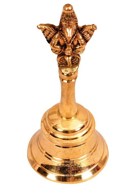 Indian Art Villa Shri Garuda Design Brass Pooja Bell, Poojan Temple , Religious and Spiritual Item