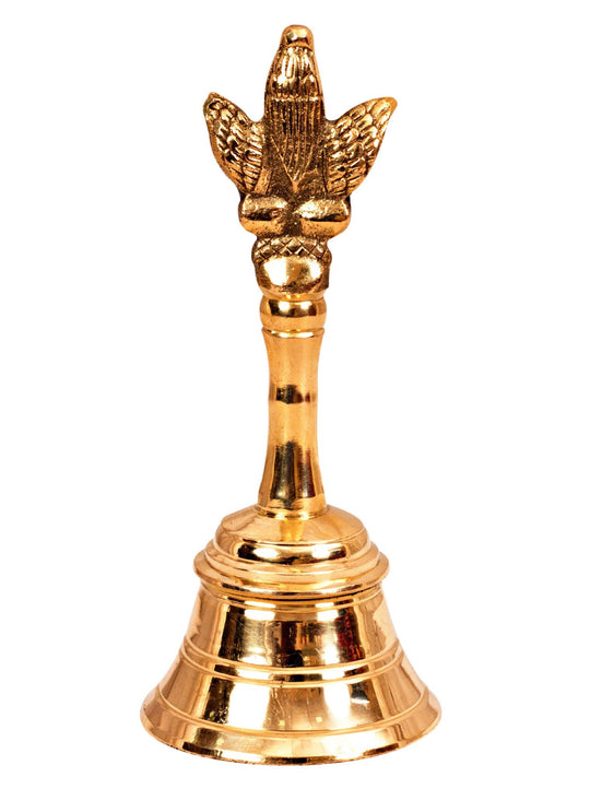 Indian Art Villa Shri Garuda Design Brass Pooja Bell, Poojan Temple , Religious and Spiritual Item