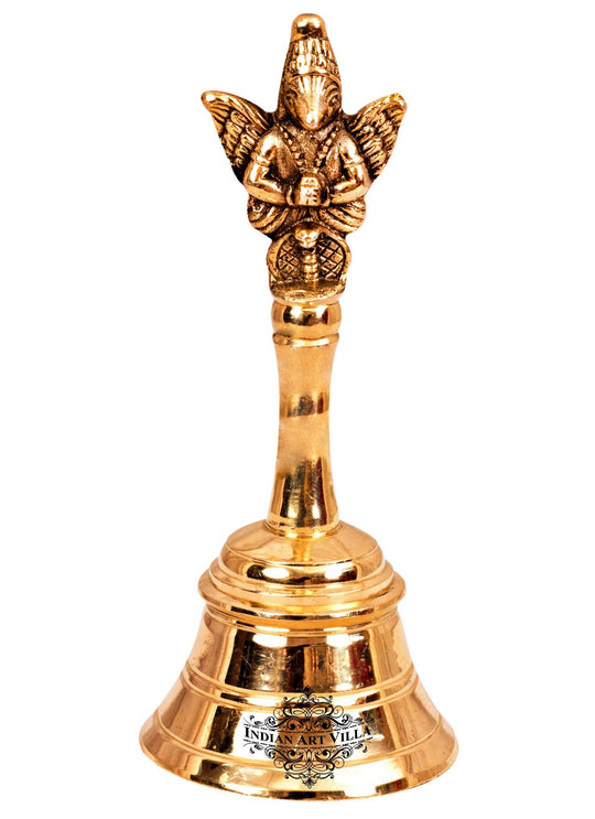 Indian Art Villa Shri Garuda Design Brass Pooja Bell, Poojan Temple , Religious and Spiritual Item