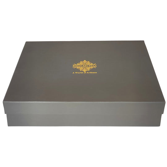 Indian Art Villa S/S Gold & Black Gold Shine Finish 8 Pcs Bar Set