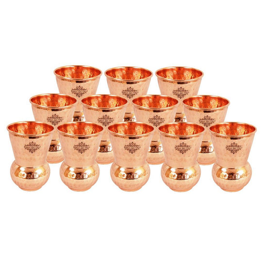 Indian Art Villa Pure Copper Hammered Pilsner, Mathat, Cocktail, Manhattan Glass, Tumbler, Drinkware, Serveware, 300 ml