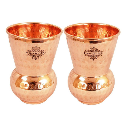 Indian Art Villa Pure Copper Hammered Pilsner, Mathat, Cocktail, Manhattan Glass, Tumbler, Drinkware, Serveware, 300 ml