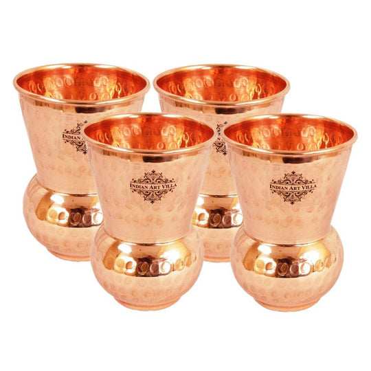 Indian Art Villa Pure Copper Hammered Pilsner, Mathat, Cocktail, Manhattan Glass, Tumbler, Drinkware, Serveware, 300 ml