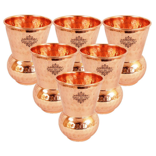 Indian Art Villa Pure Copper Hammered Pilsner, Mathat, Cocktail, Manhattan Glass, Tumbler, Drinkware, Serveware, 300 ml