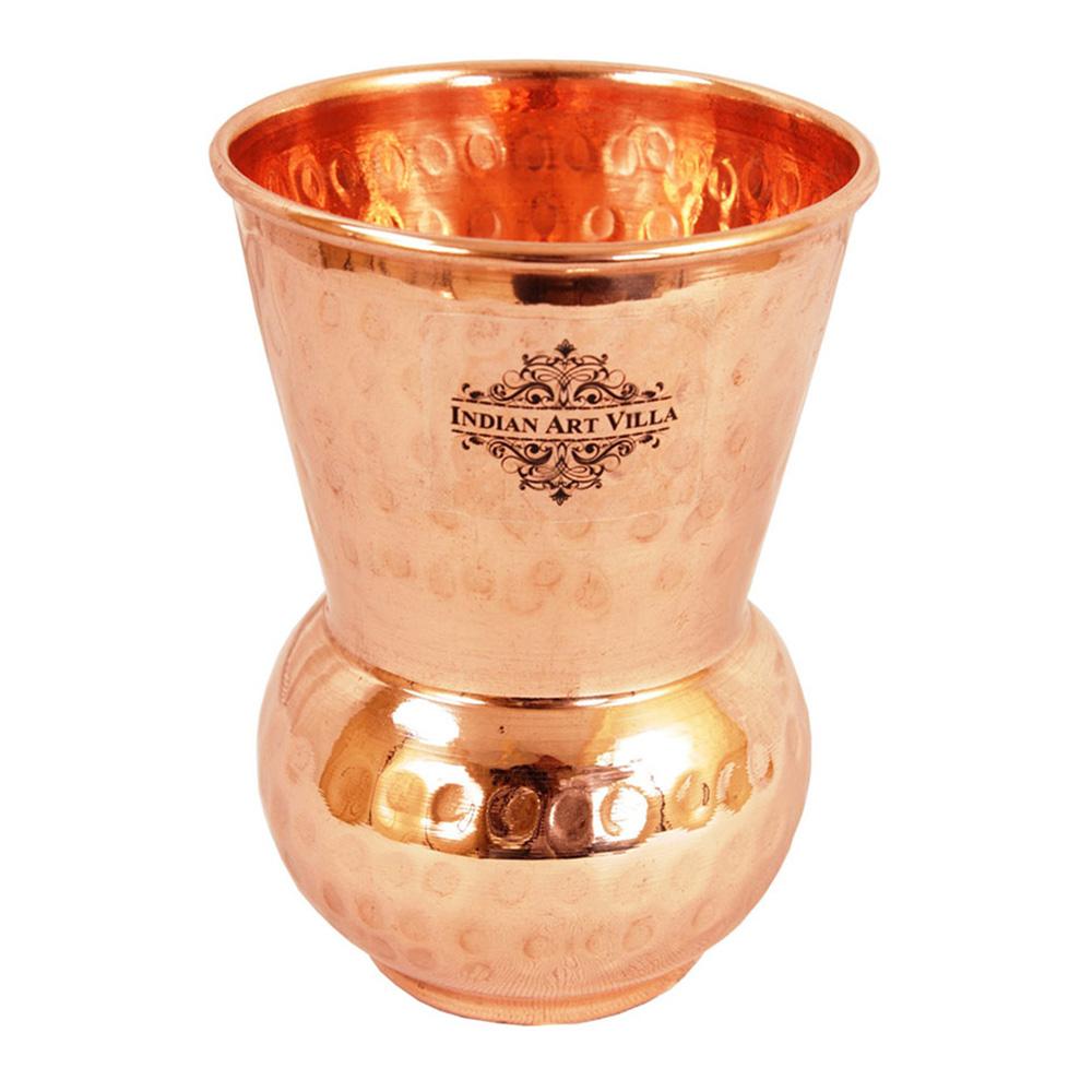Indian Art Villa Pure Copper Hammered Pilsner, Mathat, Cocktail, Manhattan Glass, Tumbler | Drinkware | Serveware | 300 ml