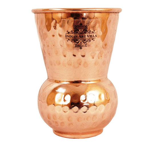 Indian Art Villa Pure Copper Hammered Pilsner, Mathat, Cocktail, Manhattan Glass, Tumbler, Drinkware, Serveware, 300 ml