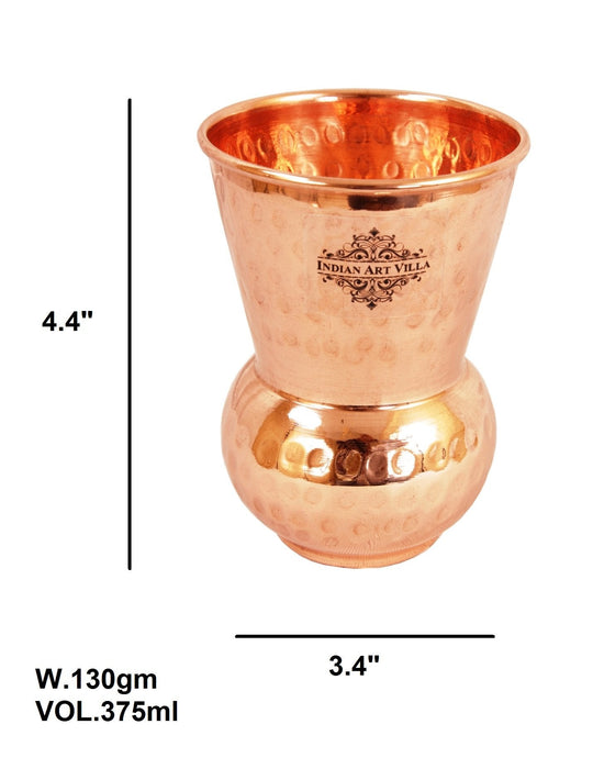 Indian Art Villa Pure Copper Hammered Pilsner, Mathat, Cocktail, Manhattan Glass, Tumbler, Drinkware, Serveware, 300 ml