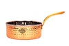 IndianArtVilla Handmade Steel Copper Hammered Design Sauce Pan with Brass Handle Width - 4.3 Inch