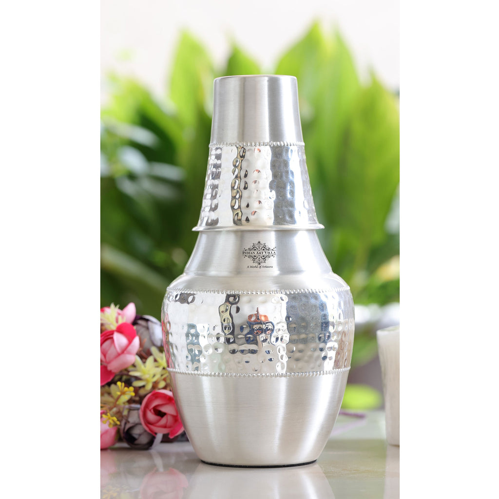 Silver plated hammered design bedroom bottle 