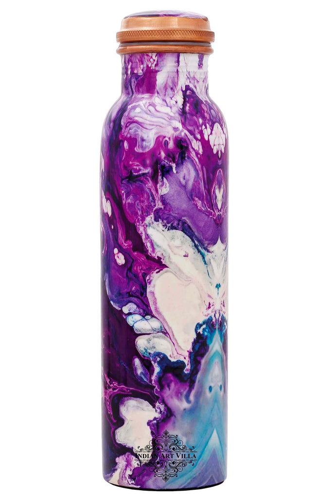 Copper Antique Designer water Bottle 33 Oz , Purple