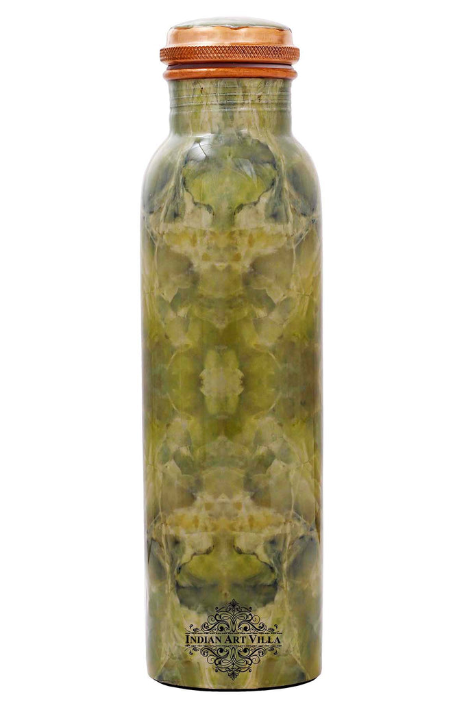 Copper Antique Designer water Bottle Grenite Design 33 Oz , Green