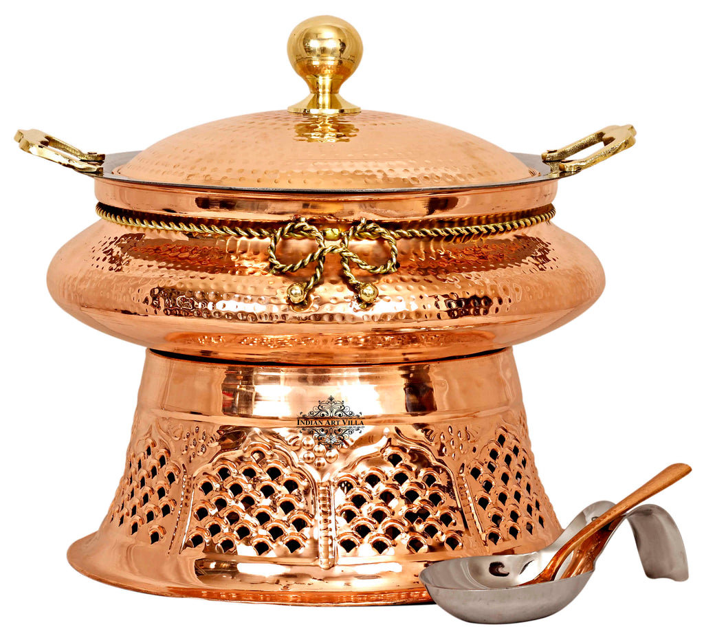 Steel Copper Chafing Dish with Stand and Spoon
