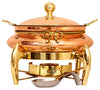 Indian Art Villa Pure Steel Copper Chafing Dish with Brass fuel Gel Stand & Serving Spoon