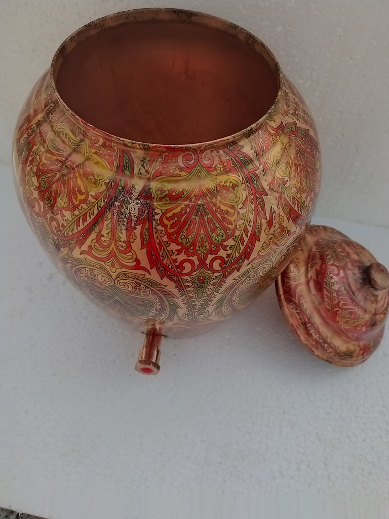 Copper Leaf Design Water Pot