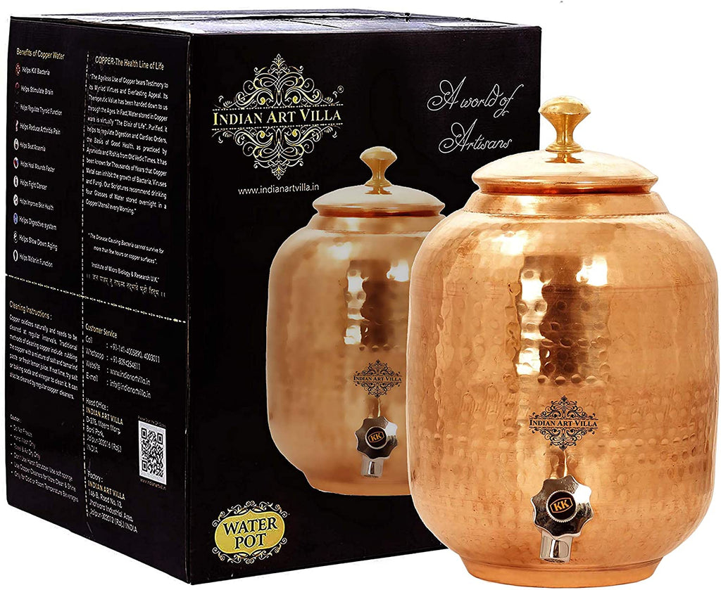 Copper Water Pots - Pure Copper Dispenser Online – IndianArtVilla