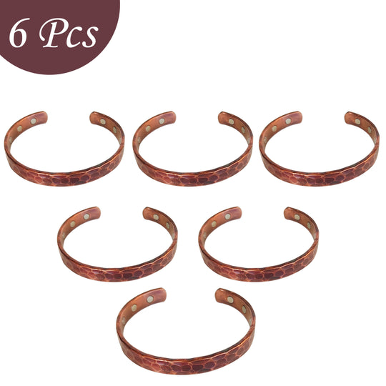 Indian Art Villa Pure Copper Kada With Hammered Dark Tone Design, Fashion Items & Accessorie, Diameter-2.8" Inches