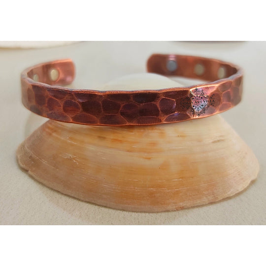 Indian Art Villa Pure Copper Kada With Hammered Dark Tone Design, Fashion Items & Accessorie, Diameter-2.8" Inches