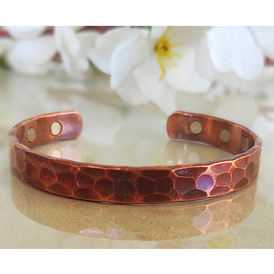 Indian Art Villa Pure Copper Kada With Hammered Dark Tone Design, Fashion Items & Accessorie, Diameter-2.8" Inches