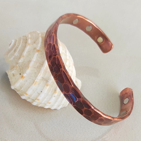 Indian Art Villa Pure Copper Kada With Hammered Dark Tone Design, Fashion Items & Accessorie, Diameter-2.8" Inches