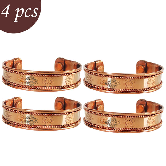 Indian Art Villa Pure Copper Kada With Thread On Edge Design, Fashion Items & Accessorie, Diameter-2.9" Inches