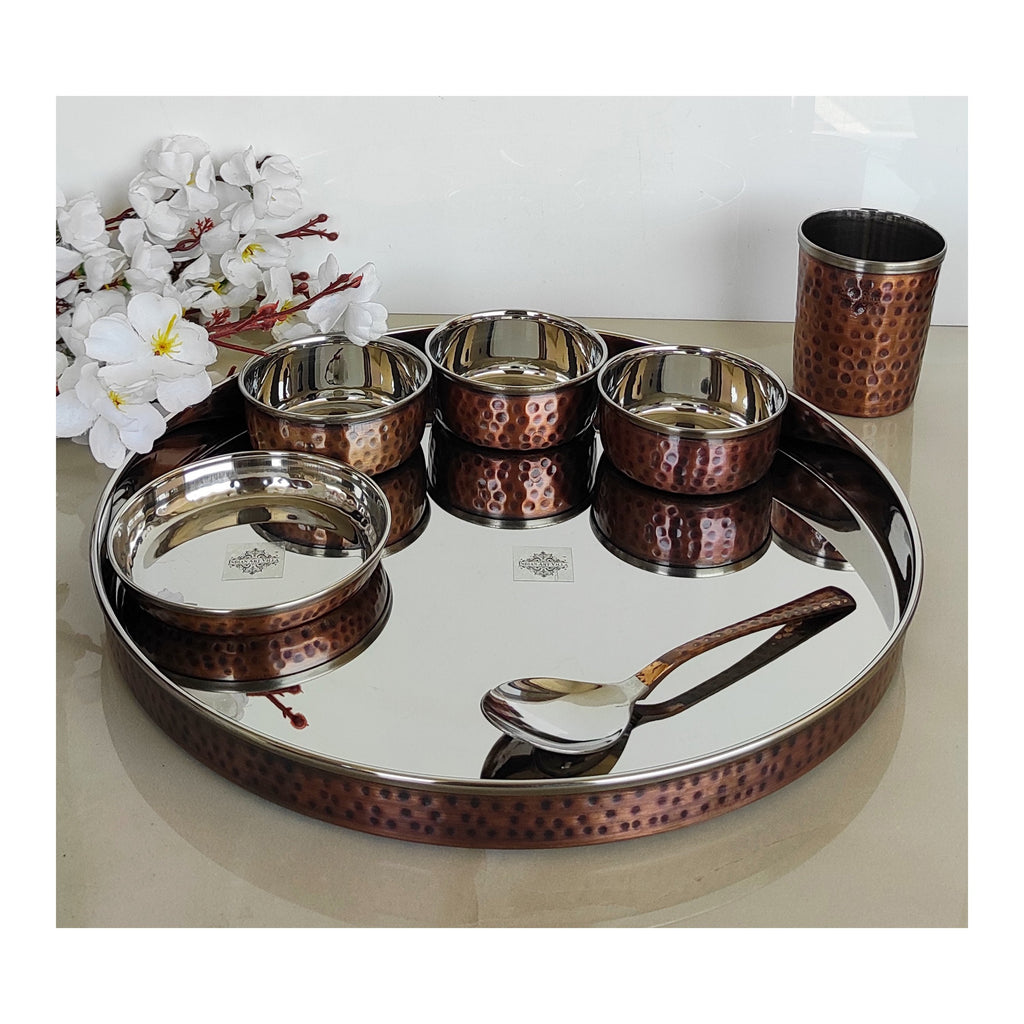 Handmade Pure Copper Dinner Plate, Diameter 12 Inch, Set of 6 pcs Copper  Plates