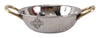 Indian Art Villa Handmade Pure Steel Hammered Design Kadhai with Brass Handle