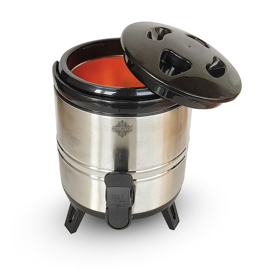 Indian Art Villa Vaccum Insulated Steel Water Dispenser, Thermosteel Camper, Hot and Cold, with Easy to Hold Handle