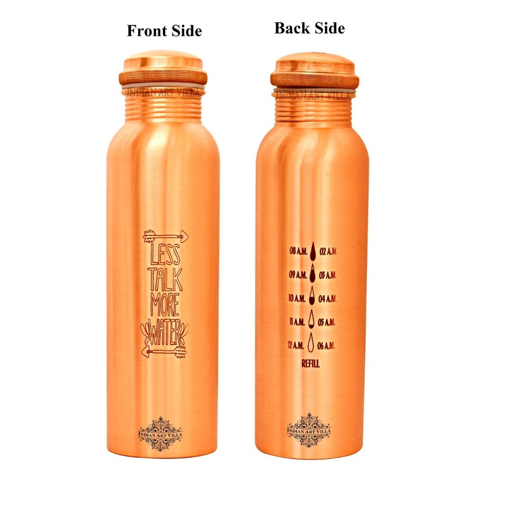 Copper Lacquer Bottle Engraved Both Side Bottle (Less Talk & Drop water Meter...)