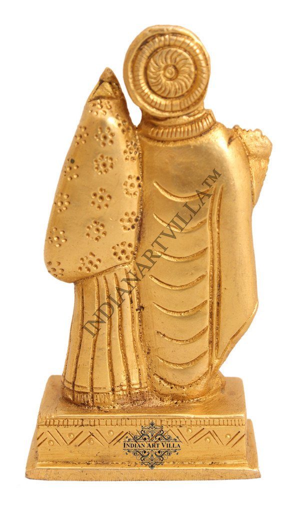 Beautiful Sculpted Brass Lord Radha Krishna Set Figurines Indian Art Villa