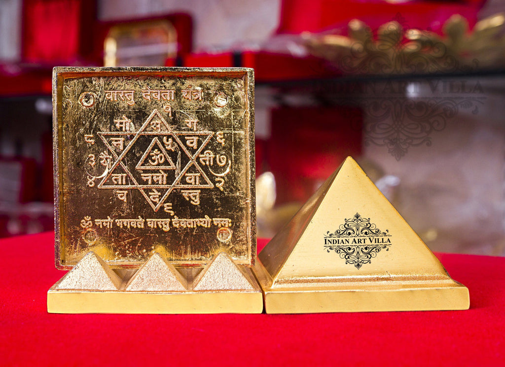 Brass 3 Stage Vastu Pyramid with Vastu Yantra|Incease Positive Energy & Concentration Vastu Items V-1