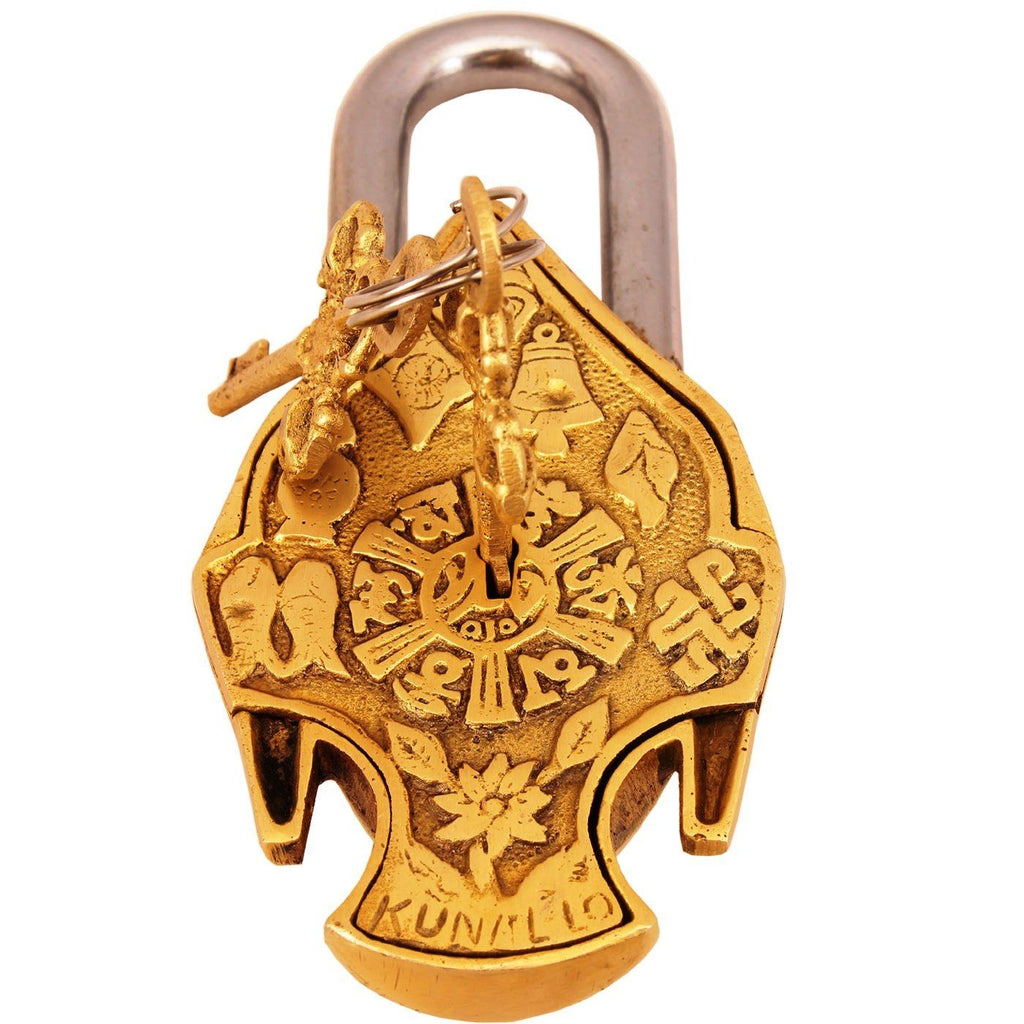 Brass Buddha Design Lock with 2 Keys Designer Locks CC-1