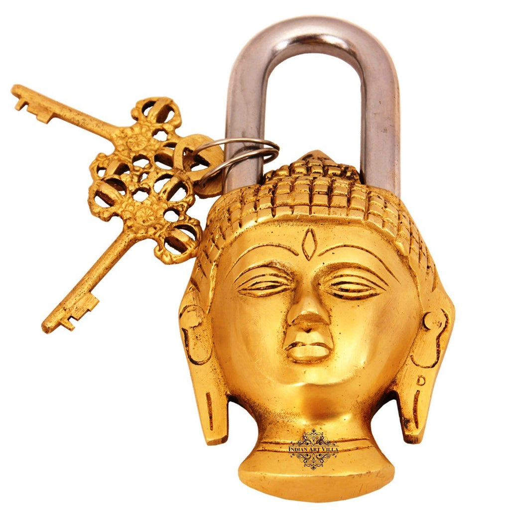 Brass Buddha Design Lock with 2 Keys