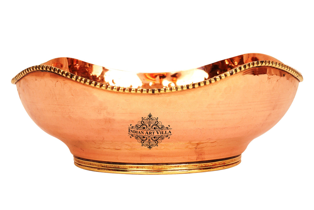 Brass Copper Hammered Design Fruit Bowl