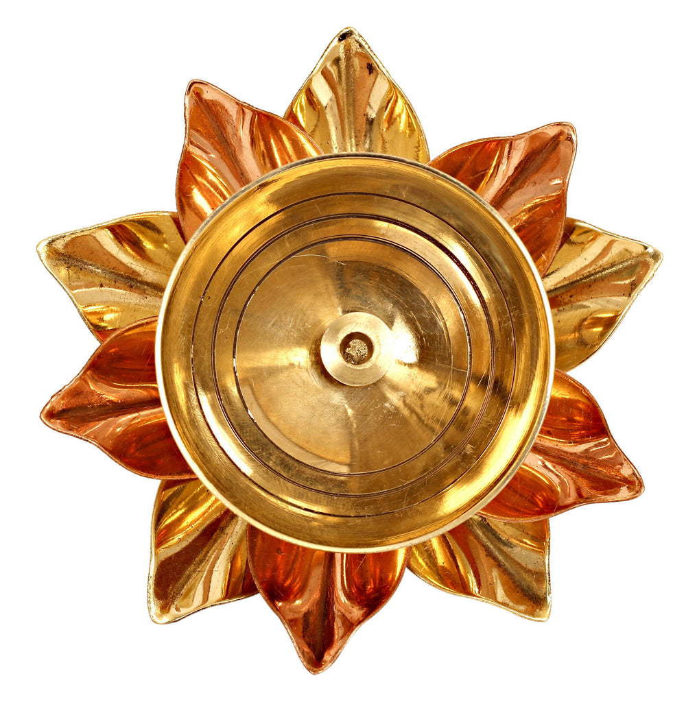Brass & Copper Plated Arti Diya Aarti Lamp BR-10 2.8" Inch 