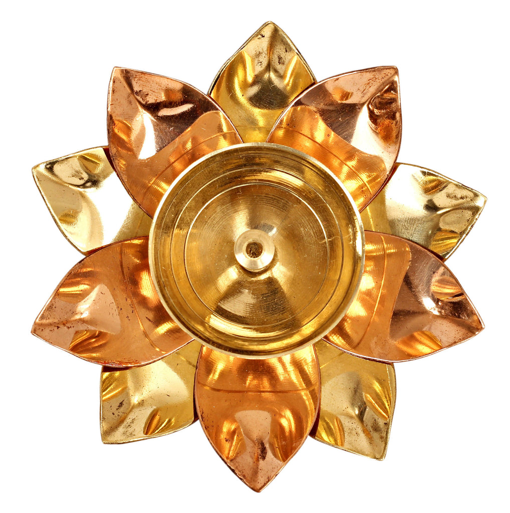 Brass & Copper Plated Arti Diya Aarti Lamp BR-10 3.8" Inch 