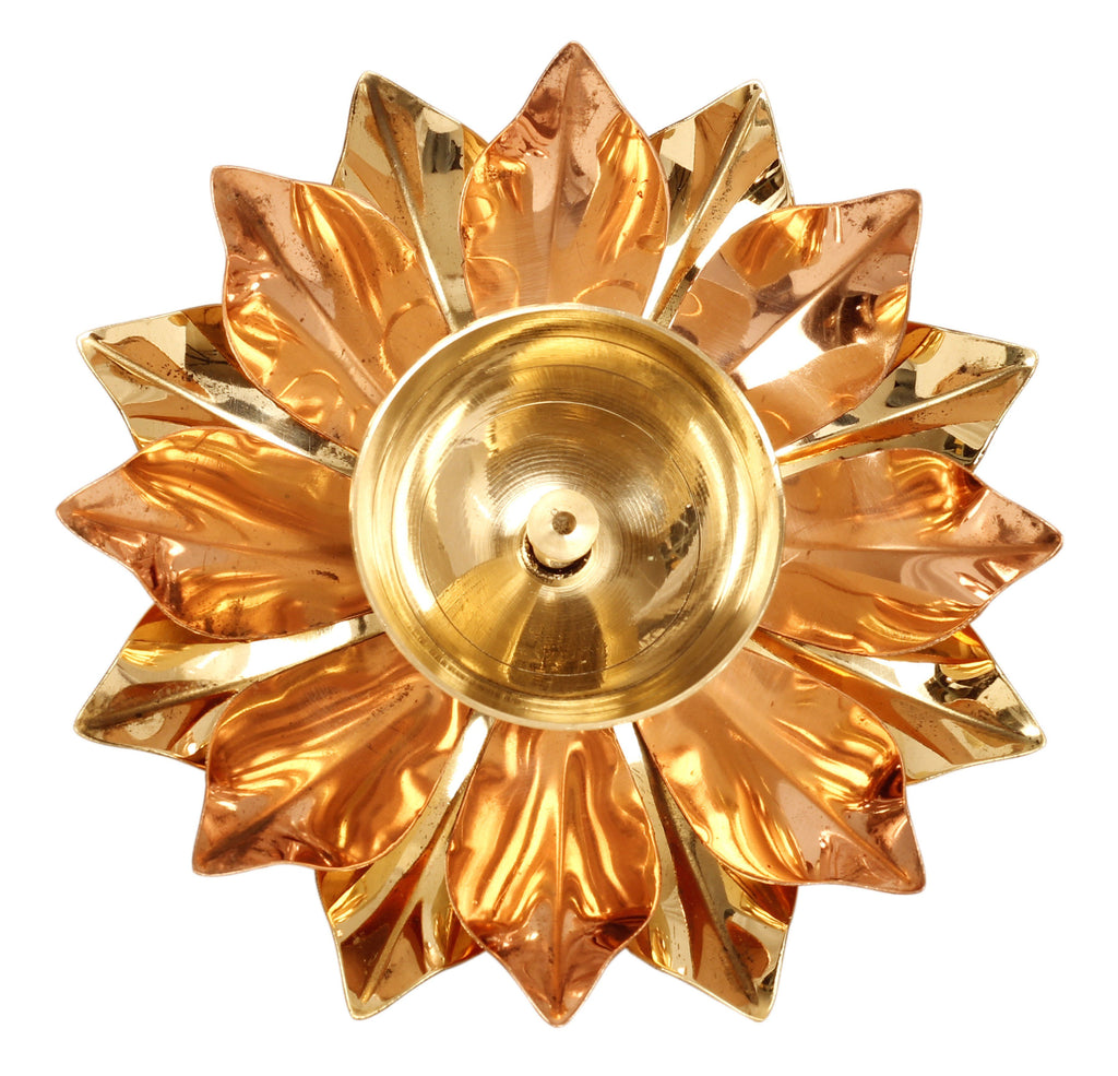 Brass & Copper Plated Arti Diya Aarti Lamp BR-10 5.5" INch 