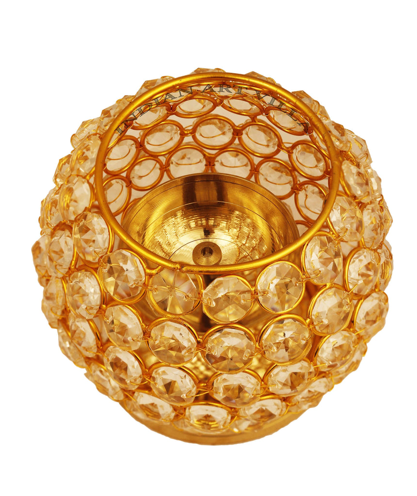 Brass Crystal Matka Design Diya Aarti Lamp IAV-BR-11-105-