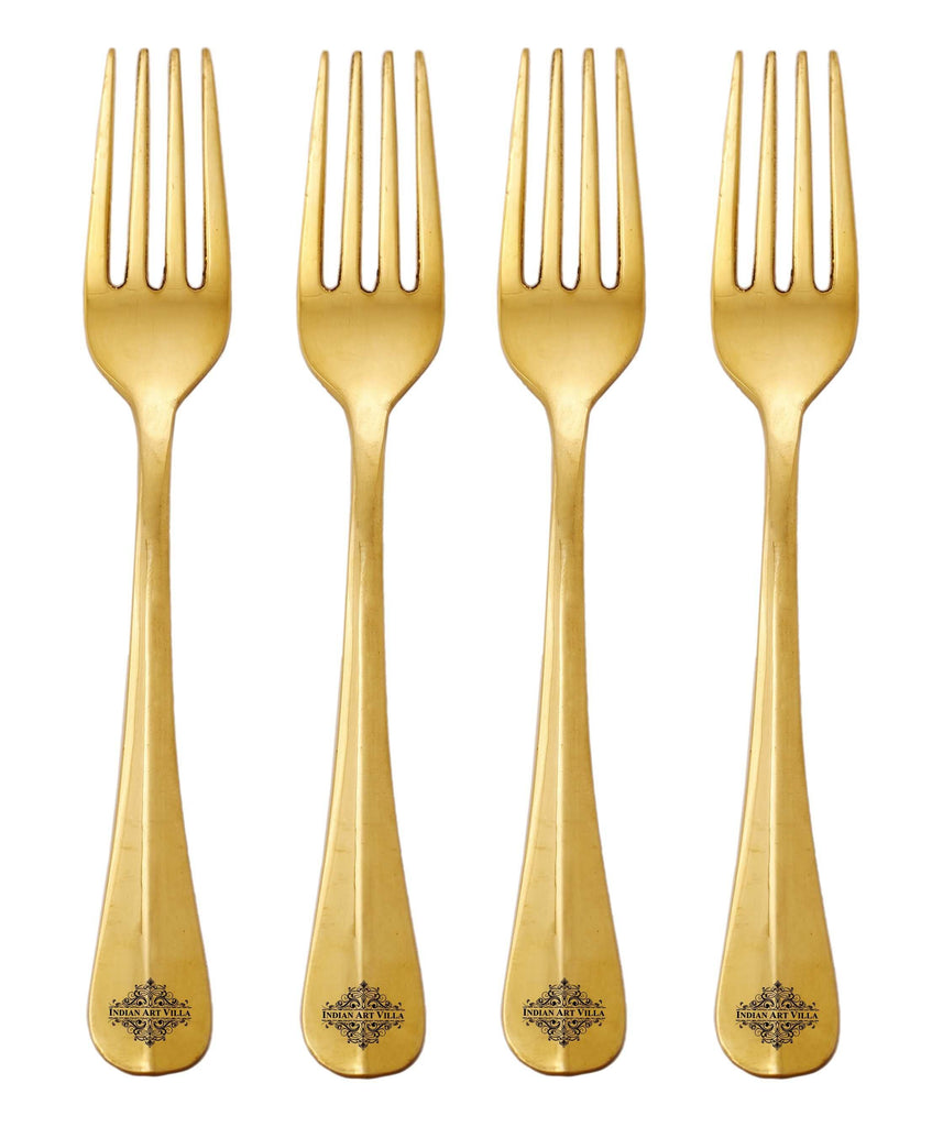 Brass Designer Fork, 7'' Inch, Set of