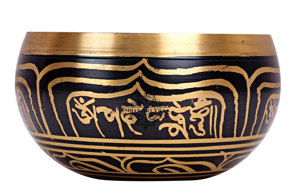 Brass Designer Tibetan Singing Bowl, Reduce Stress Increase Circulation