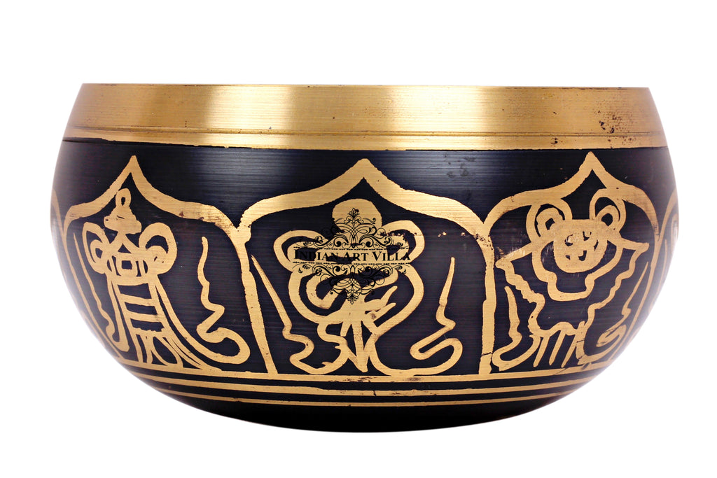 Brass Designer Tibetan Singing Bowl,Reduce Stress Increase Circulation