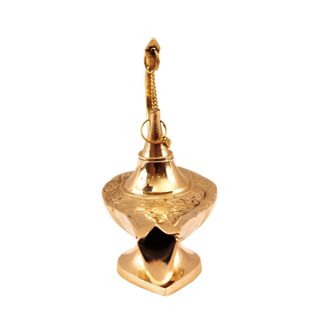 Brass Embossed Alladin Chirag Lamp - Showpiece Figurine Gift Item Home Accent BR-3