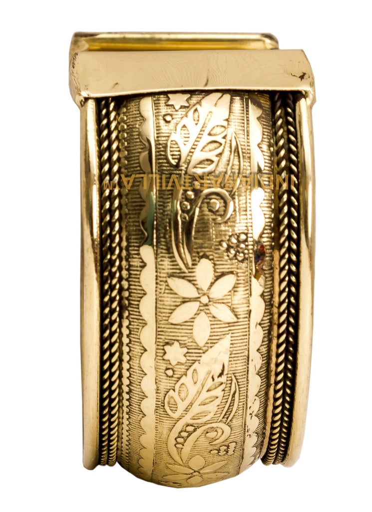 Brass Flower Design Kada - 3.5 cms Bracelet HR-4