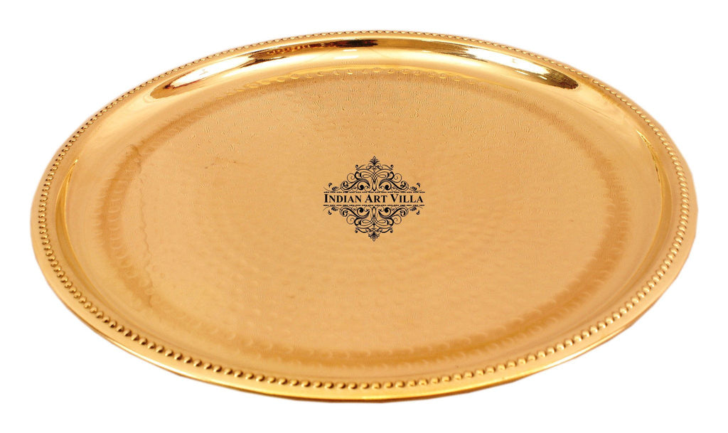 Brass Hammered Serving Plate Tray