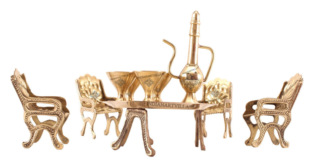 Brass Handcrafted Indian Maharaja Dining Set Table Set Figurine