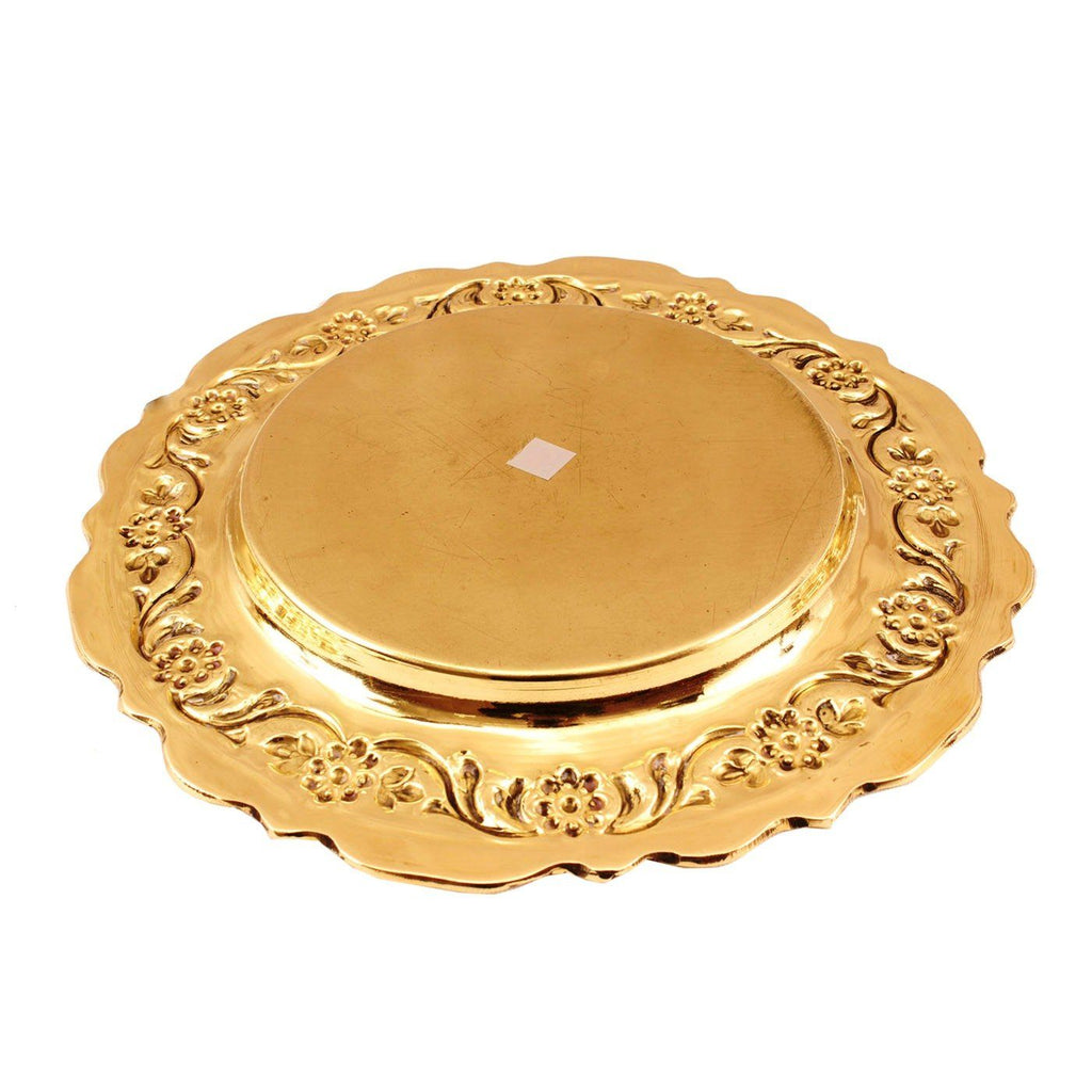 Brass Handmade Designer Plate Decorative Gift Item Pooja Thali BR-1
