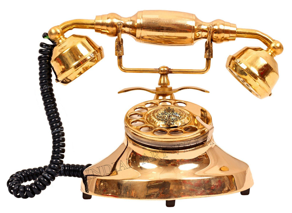 Brass Handmade Designer Rotary Landline Phone - Plain