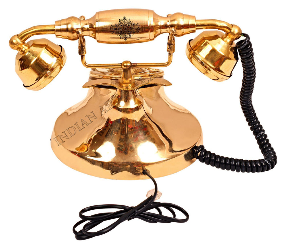 Brass Handmade Designer Rotary Landline Phone - Plain Home Accent HR-1