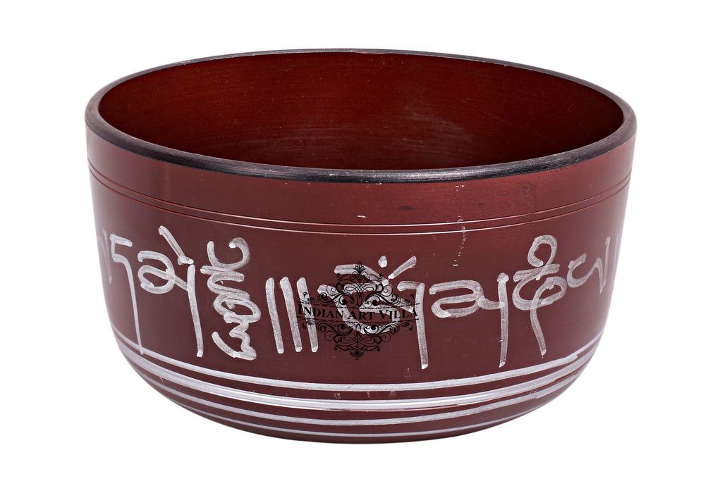Brass Inside Buddha Design Tibetan Deep Singing Bowl, Reduce Stress Anxiety Vastu Items BR-8 